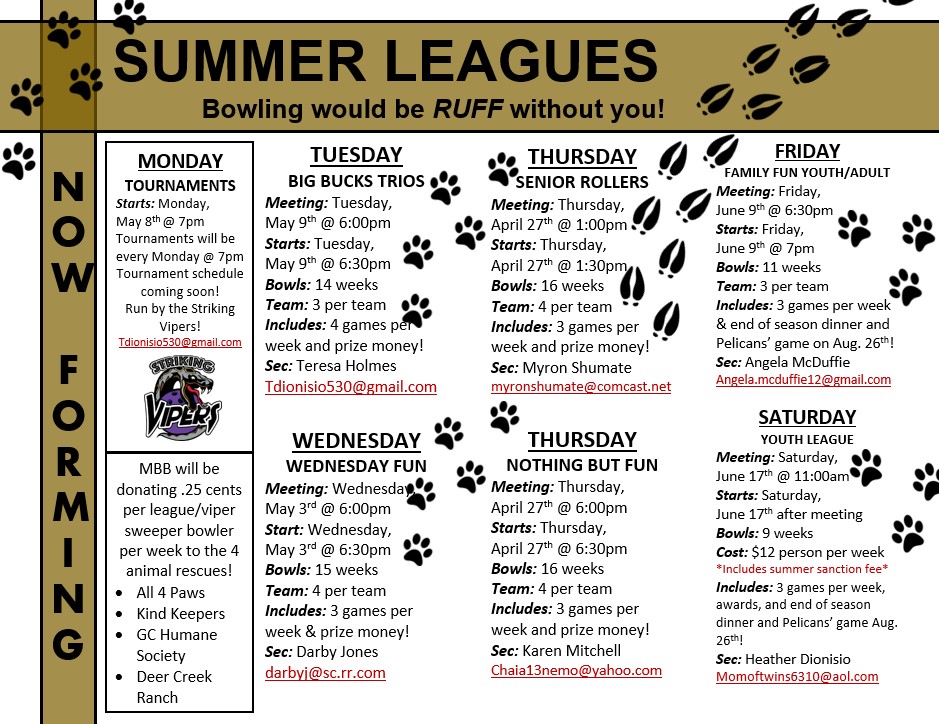 LEAGUES Myrtle Beach Bowl Myrtle Beach, SC 29577